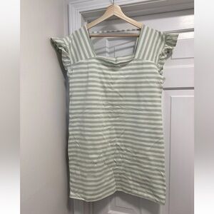 Striped Green Mini Dress size Medium NWT